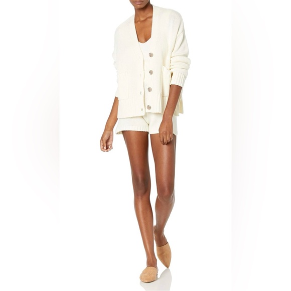 The Drop | Women’s Brigitte Cotton Whisper White Ivory Ribbed Knit Cardigan 2X - Picture 5 of 6